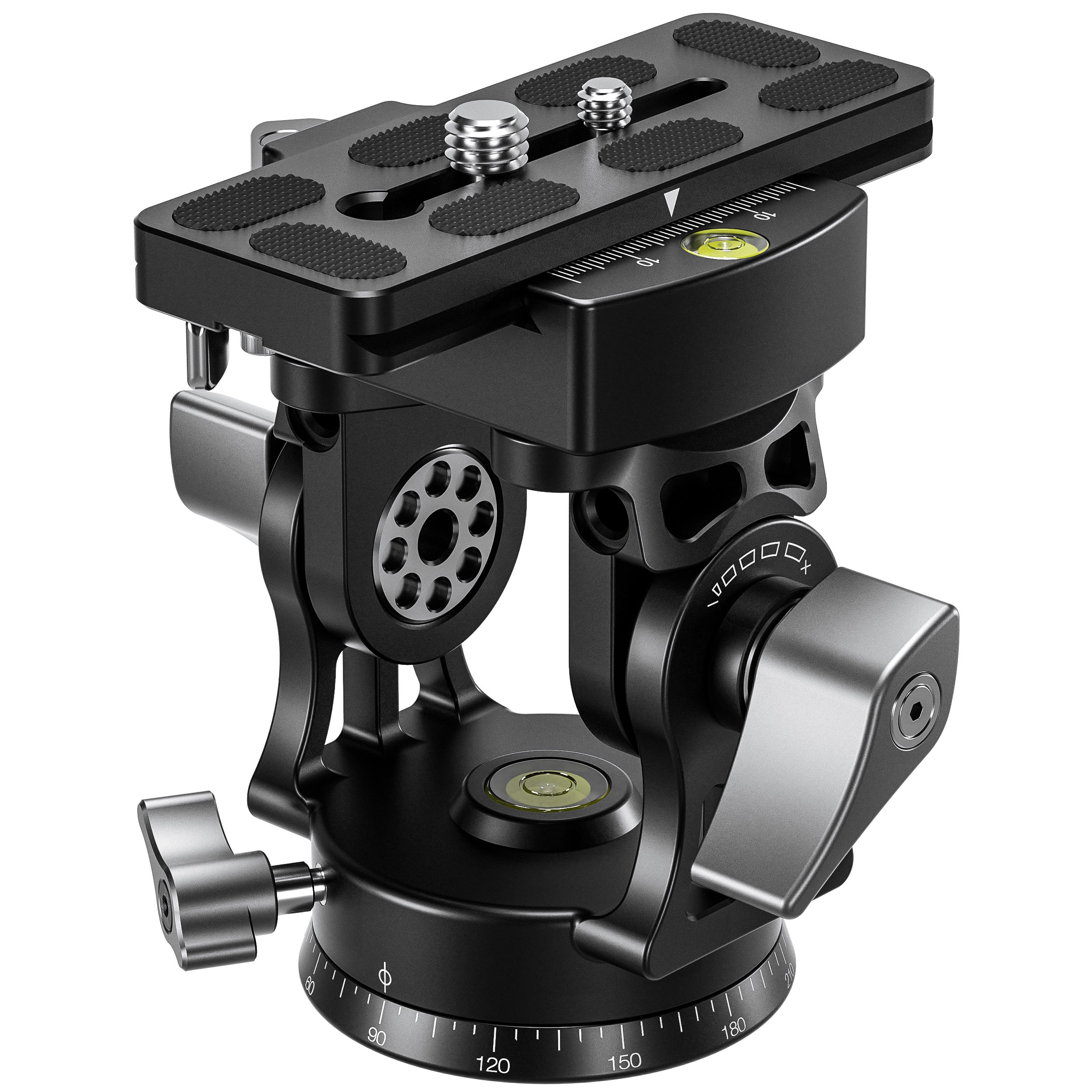 Leofoto VH-30LR Two-Way Telephoto Lens Head | Arca-Compatible Lever-Release Clamp
