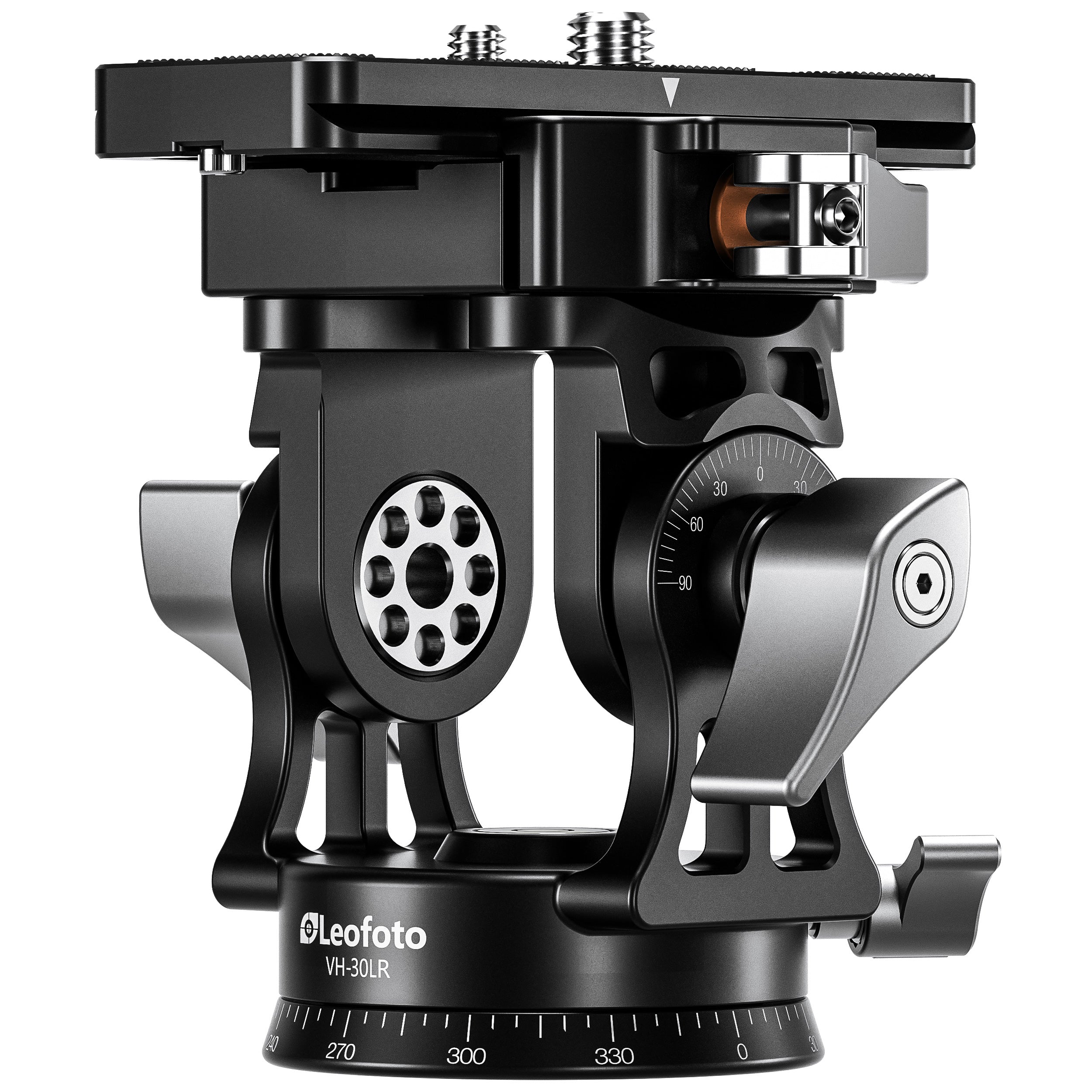 Leofoto VH-30LR Two-Way Telephoto Lens Head | Arca-Compatible Lever-Release Clamp