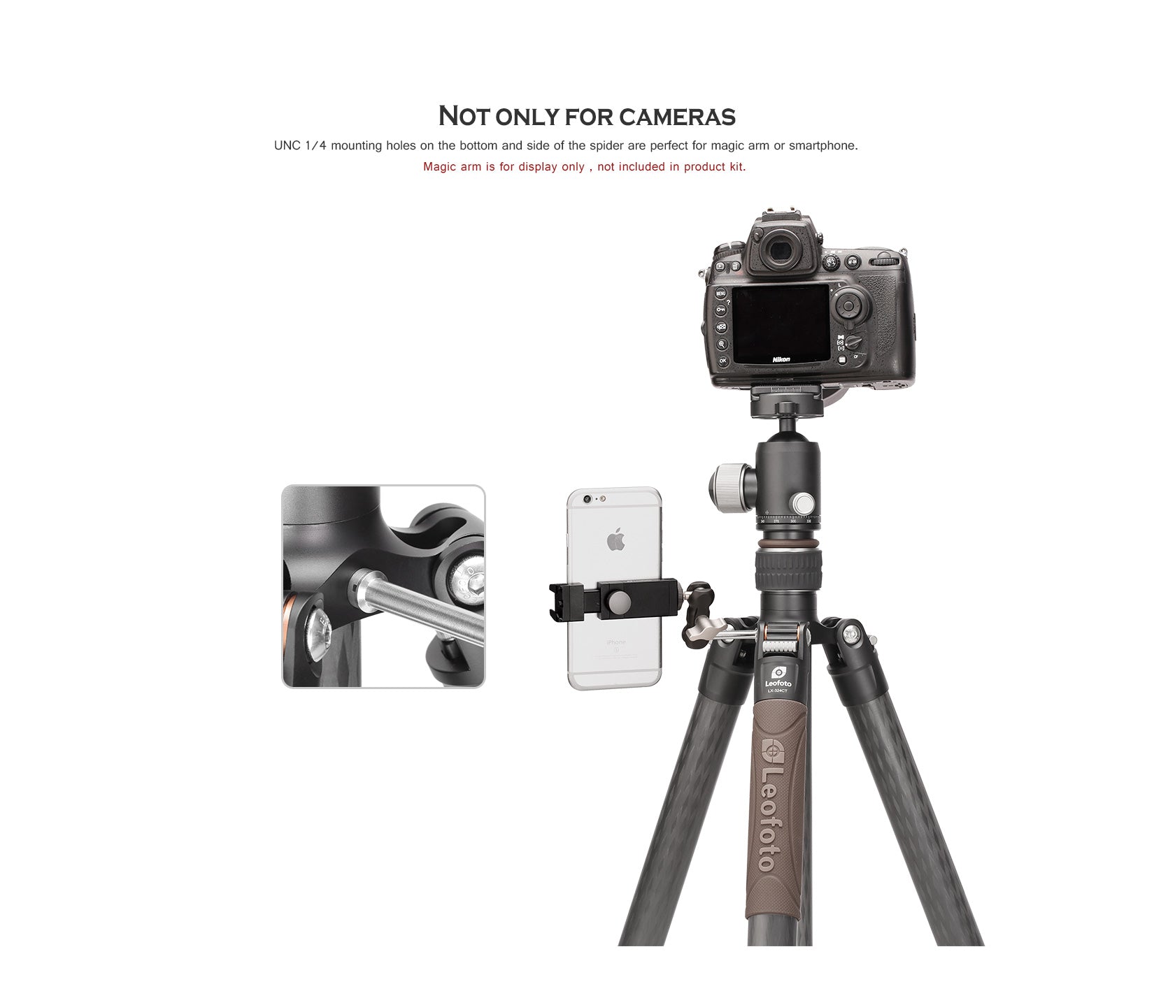 Leofoto LX-324CT + XB-38 Reversible Travel Tripod with Ball Head