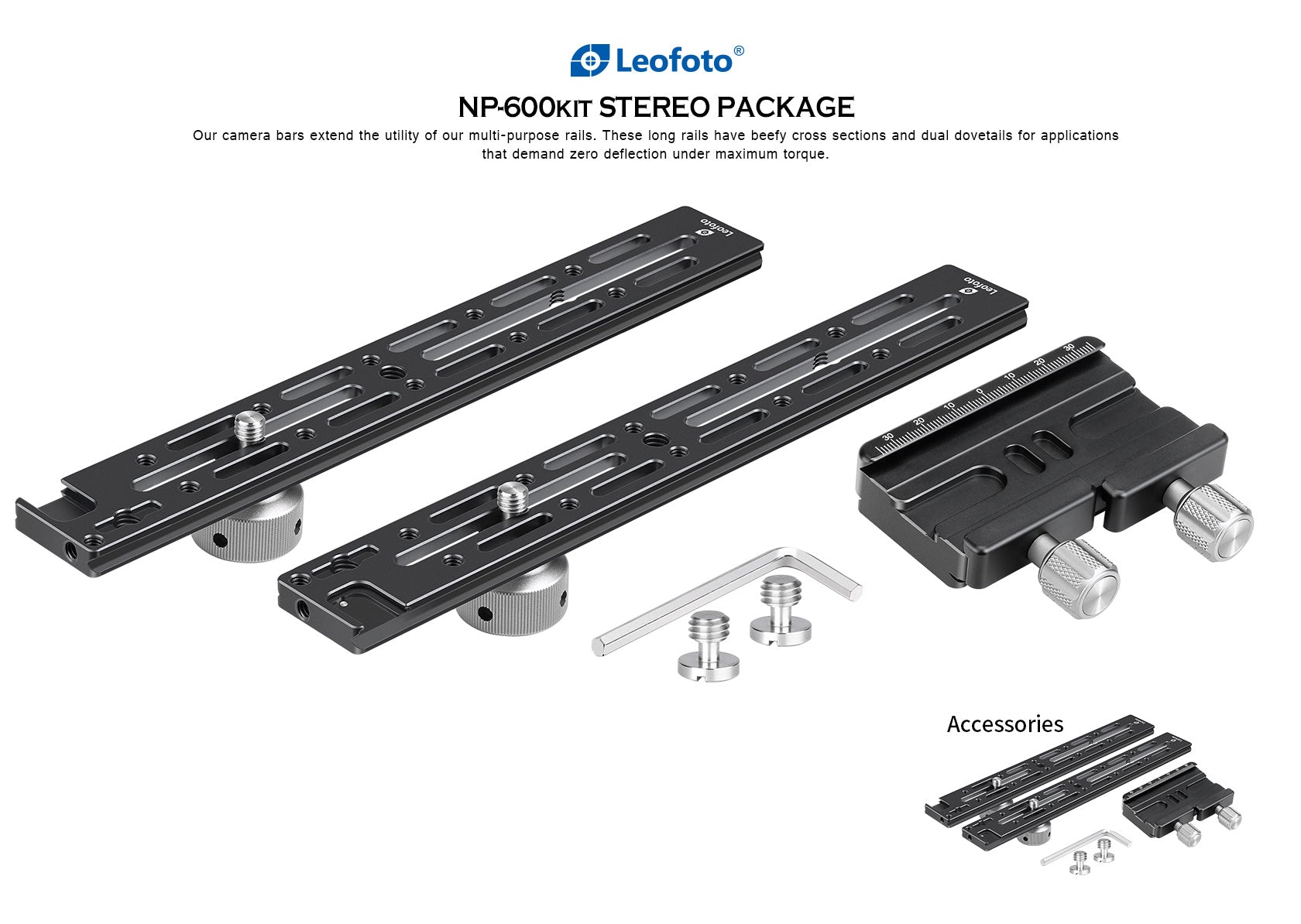Leofoto NP-600 Kit 600mm Double Platform / Two Cameras Mounted side-by-side