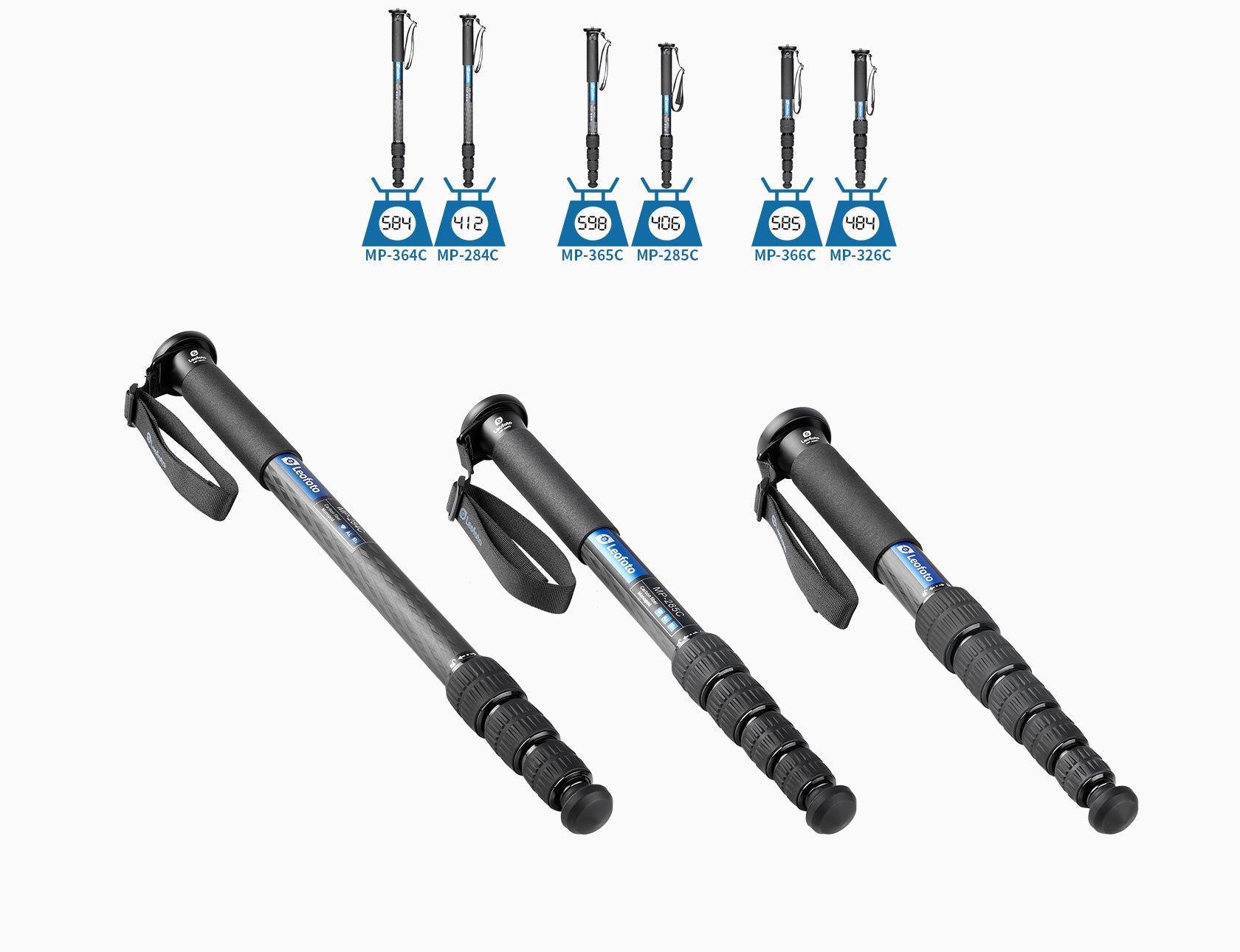 Leofoto MP Series Carbon Fiber Monopod + VH-10S Two Way Tilt Head Set with Case