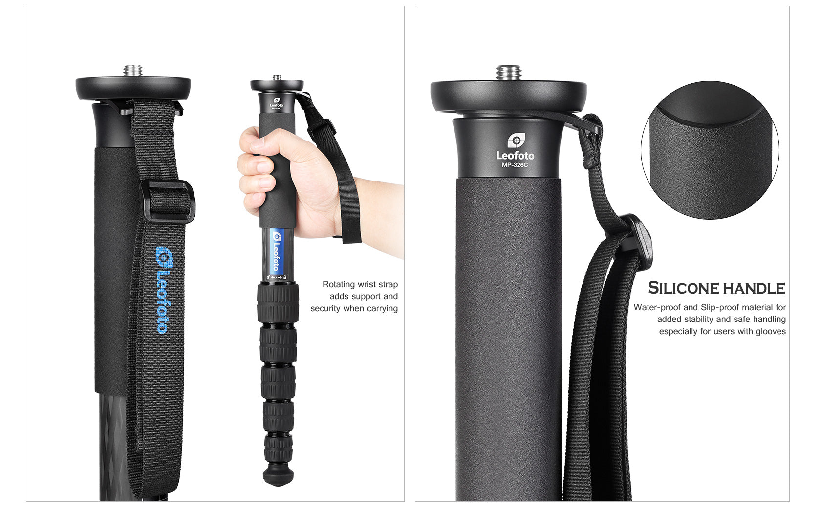 Leofoto MP-285C Monopod + LH-25 Mini Low Profile Ball Head Kit