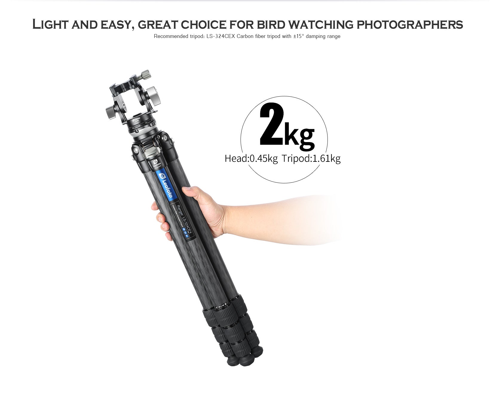 Leofoto VH-30 / VH-30N Two-Way Telephoto Lens Head | Arca-Compatible Screw-Knob Clamp
