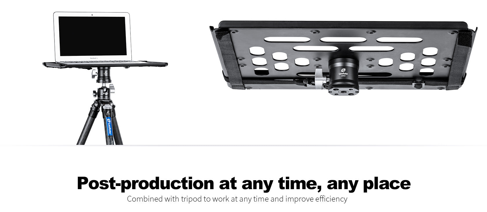 Leofoto LCH-2 16" Laptop / Projector Tray / Combined with Tripod 3/8" &1/4" Mounting Sockets / Arca Swiss Dovetail Panning Base