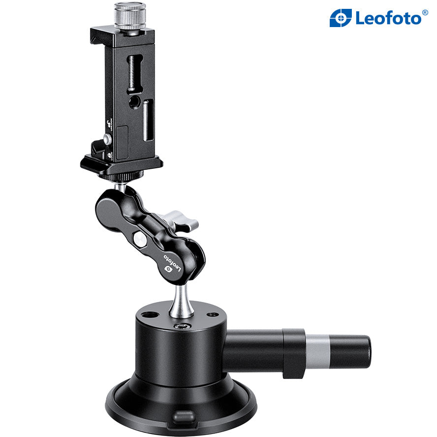 Leofoto SC-01 + PC-90II + Versa Arm Suction Mounting Kit | 1/4" Screw |Max Load: 55lb (25kg)