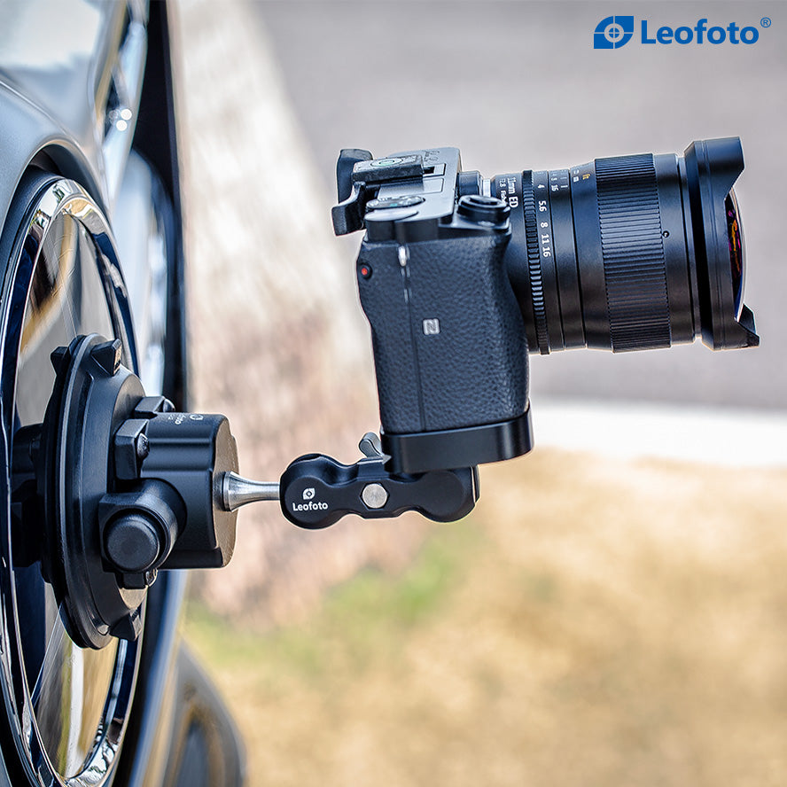 Leofoto SC-02 100mm Suction Cup Mounting Base | 1/4" Screw with 1/4"& 3/8" Threaded Holes | Max Load: 88lb (40kg)