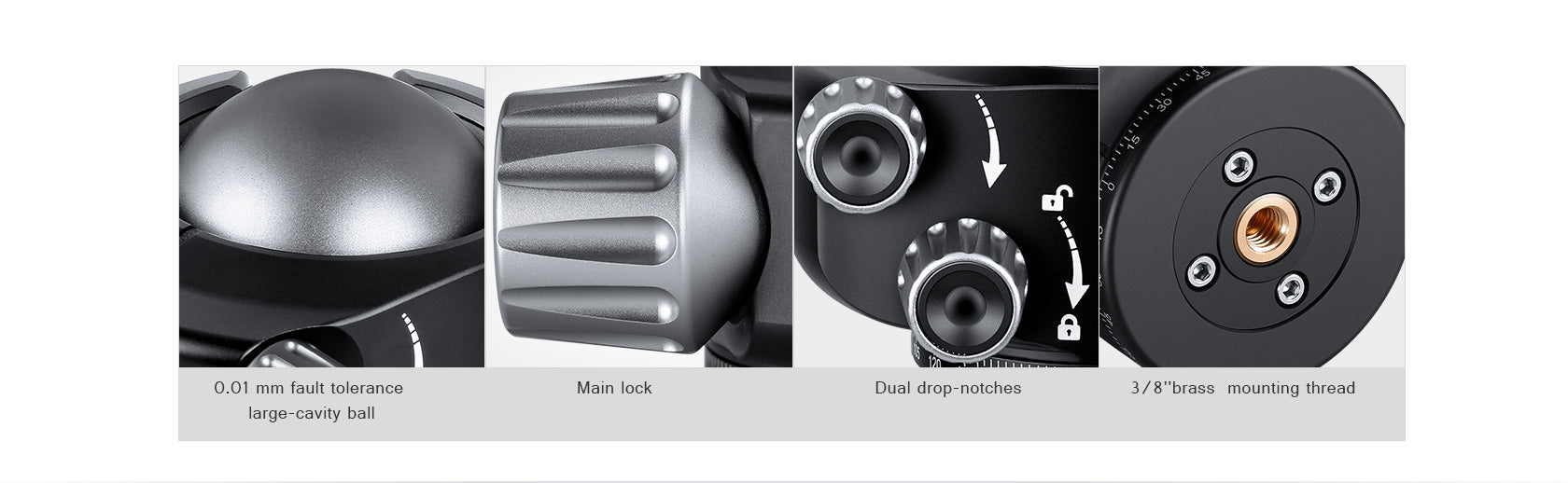 Leofoto LH-47 Low Profile Ball Head + QR Plate | Arca Compatible