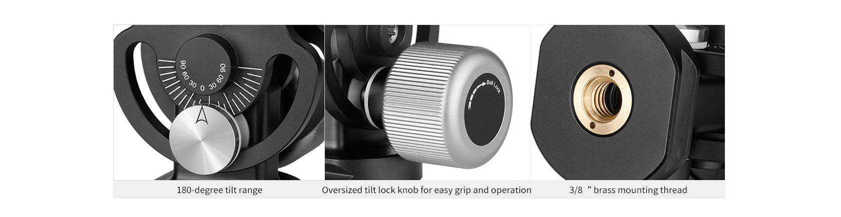 Leofoto VH-10LR 2-Way Monopod Head | Arca Compatible Lever Clamp