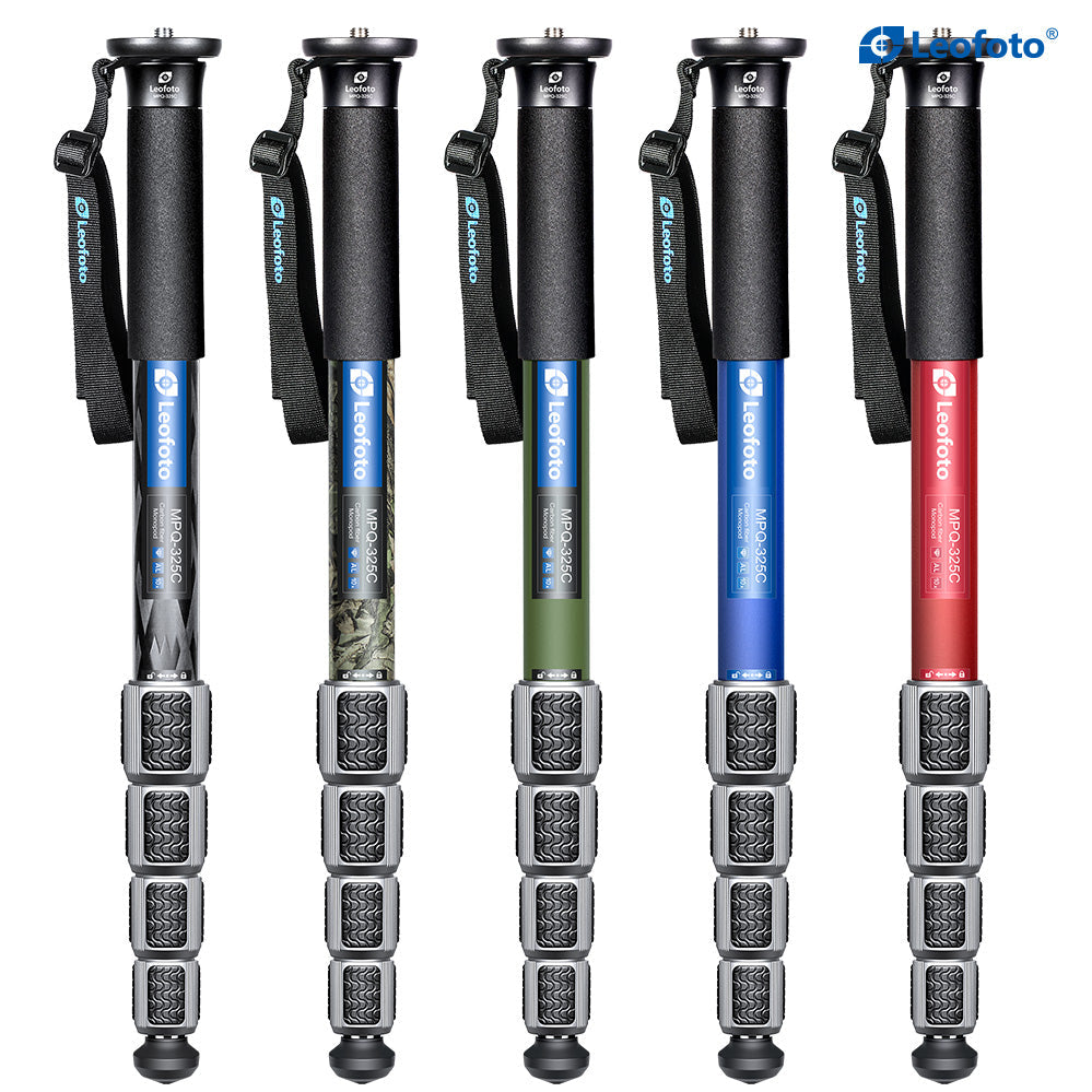 Leofoto MPQ-325C Premium Carbon Fiber Monopod with Case | Water-Resistant Legs