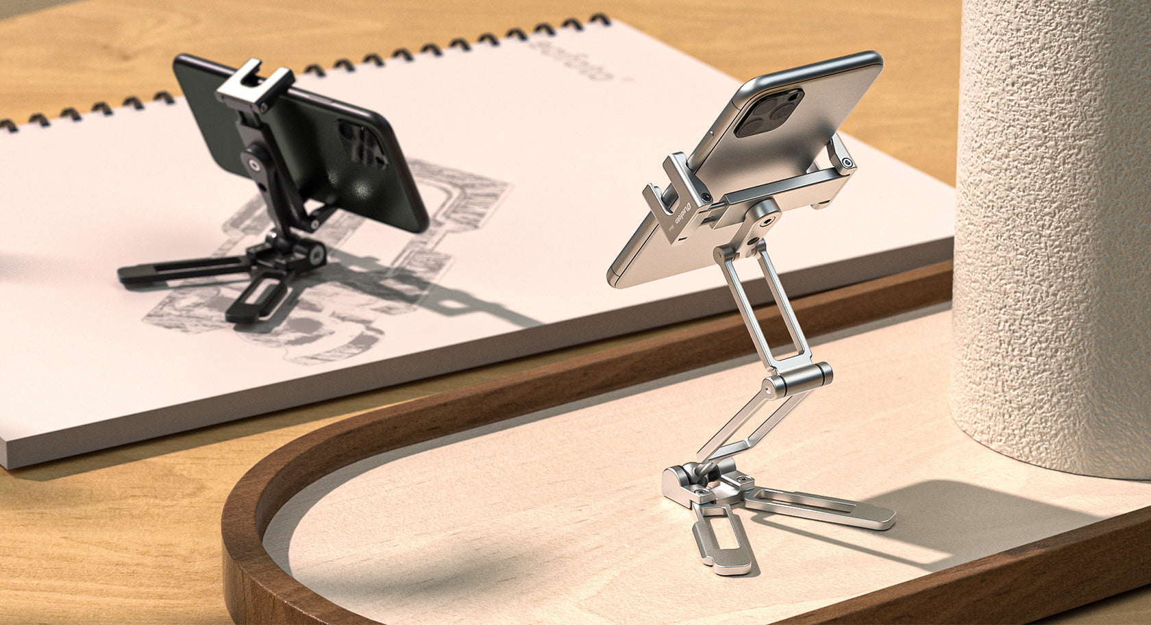 Leofoto PS-4 Multi-functional Foldable Cellphone Stand with Arca-Compatible Dovetail and Cold Shoe Mount
