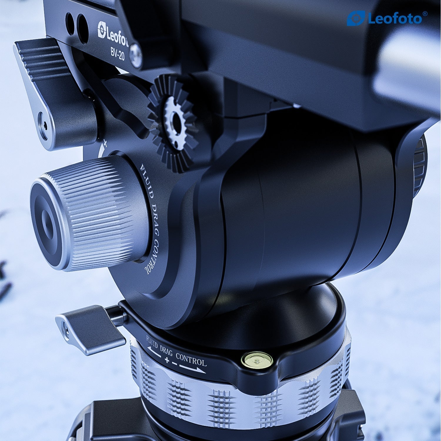 Leofoto LVC-253C+BV-20K (Knob Clamp) Dual-Tube Video Tripod with Fluid Head Set | 75mm Integrated Bowl with Leveling Base and Handle