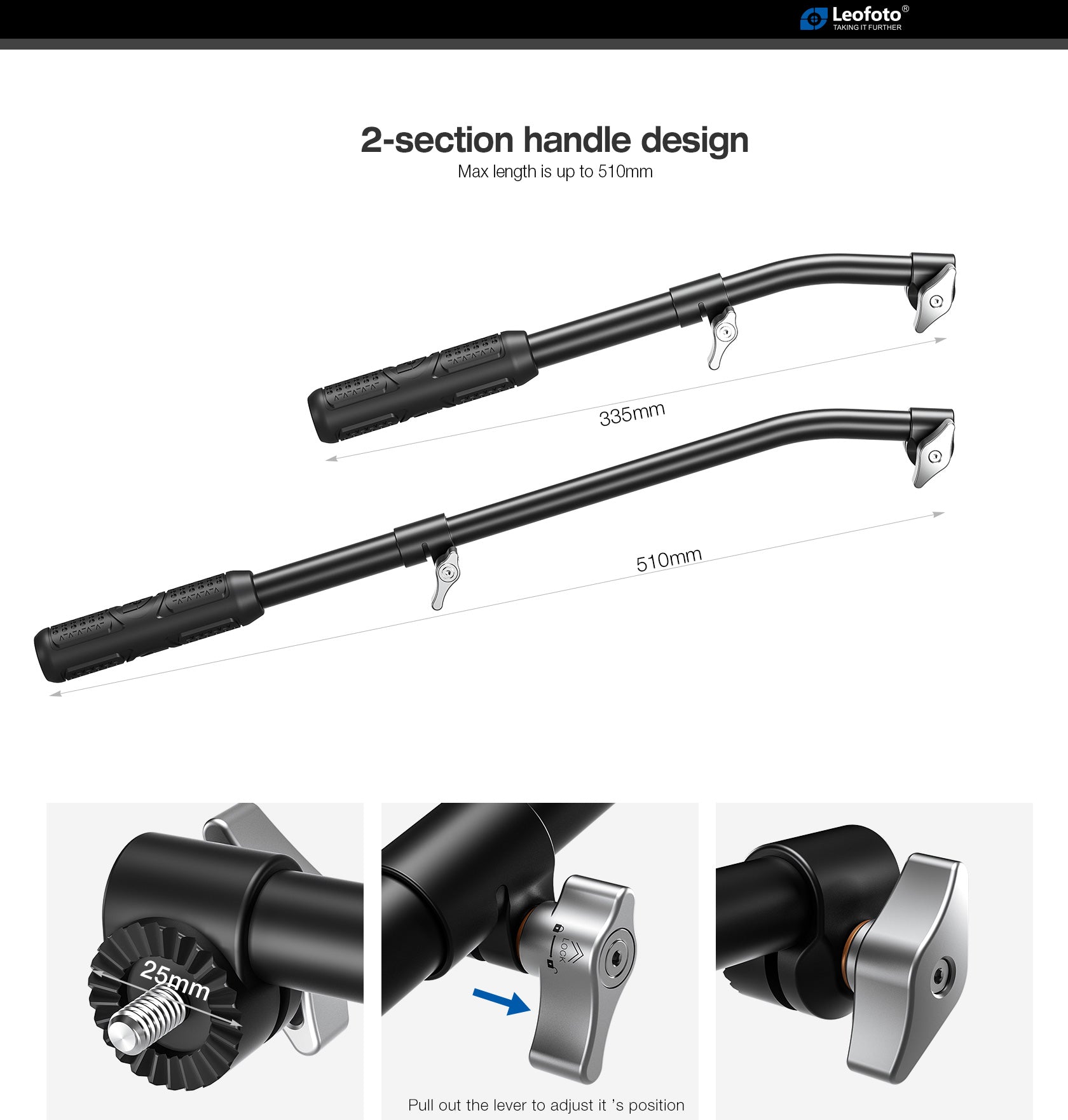 Leofoto HD-01 Handle for BV-30/M, BV-20/K, BV-15 Fluid Heads