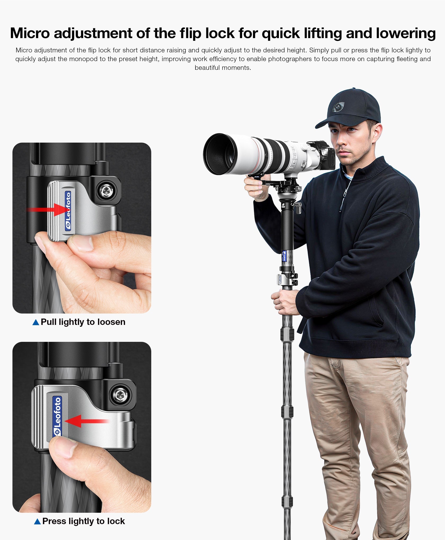 Leofoto MPC Series Quick Positioning Multi-Functional Monopod | Water-Resistant