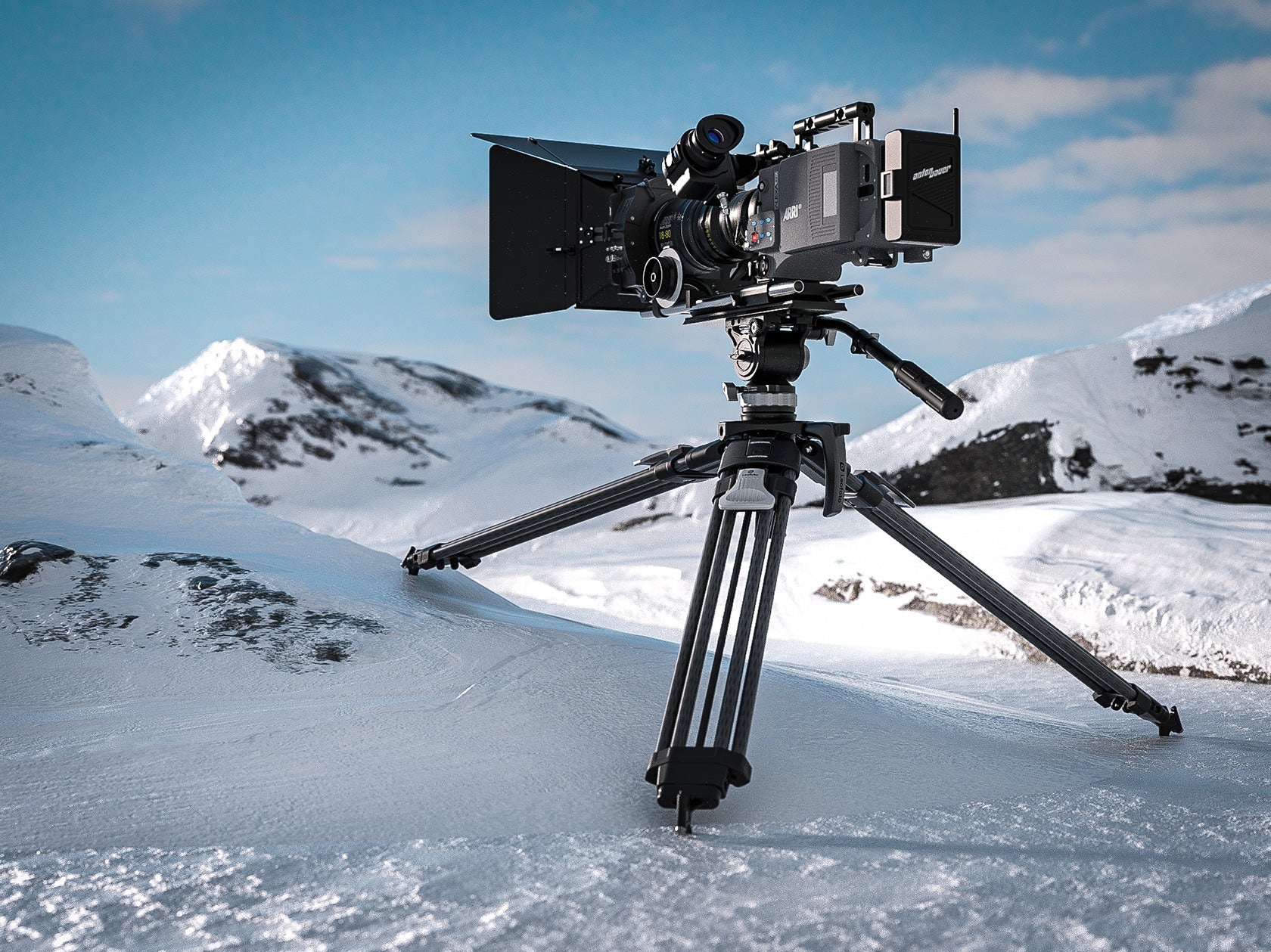 Leofoto LVF-163C+BV Video Tripod and Fluid Head Set – Flat Base 3/8" – Stepless Pan and Tilt Drag Controls