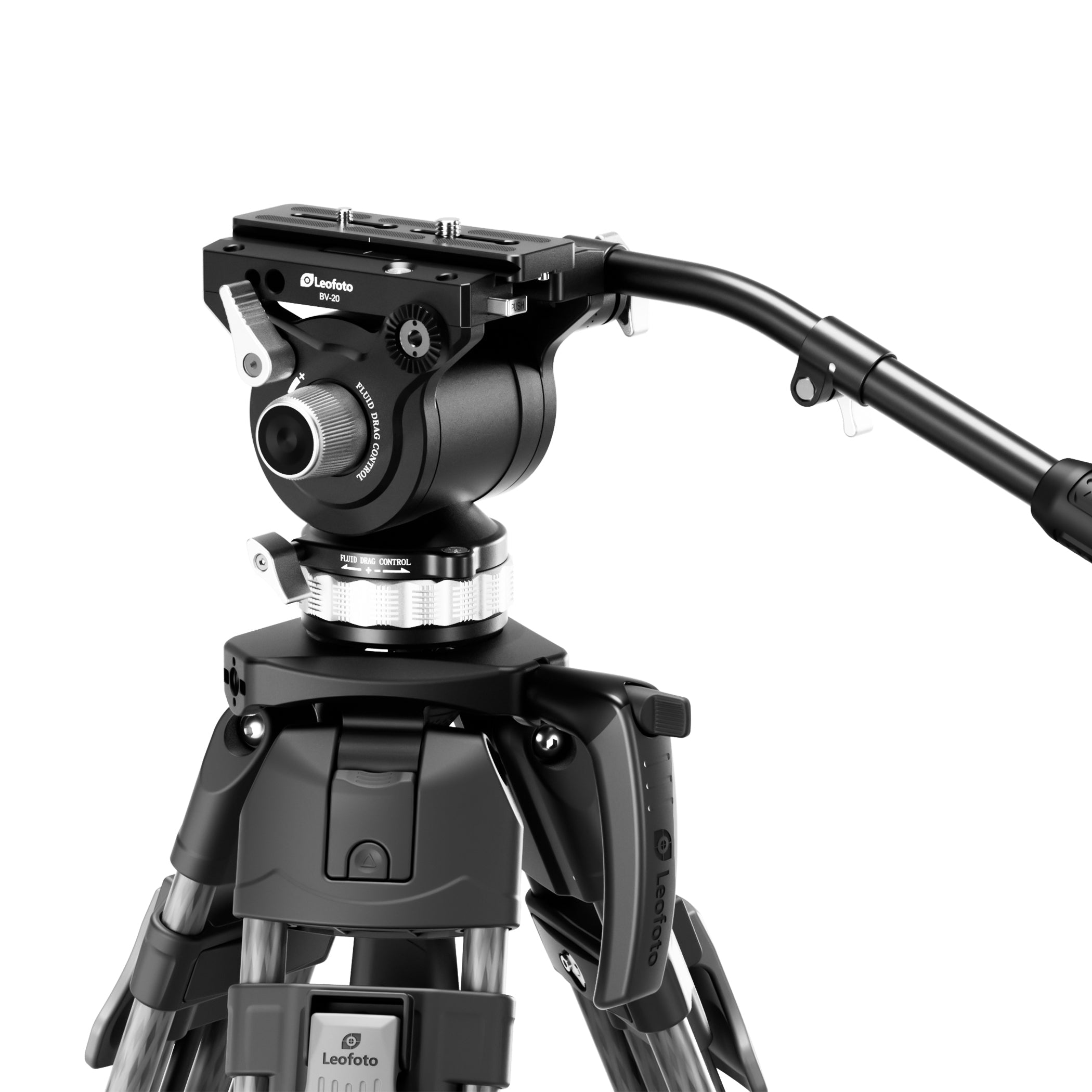 Leofoto LVF-163C+BV Video Tripod and Fluid Head Set – Flat Base 3/8" – Stepless Pan and Tilt Drag Controls