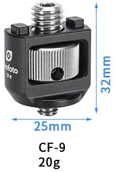Leofoto CF-9 1/4" Male to 3/8" Male Adapter Accessory Ideal for Magic Arm Tripod Mount