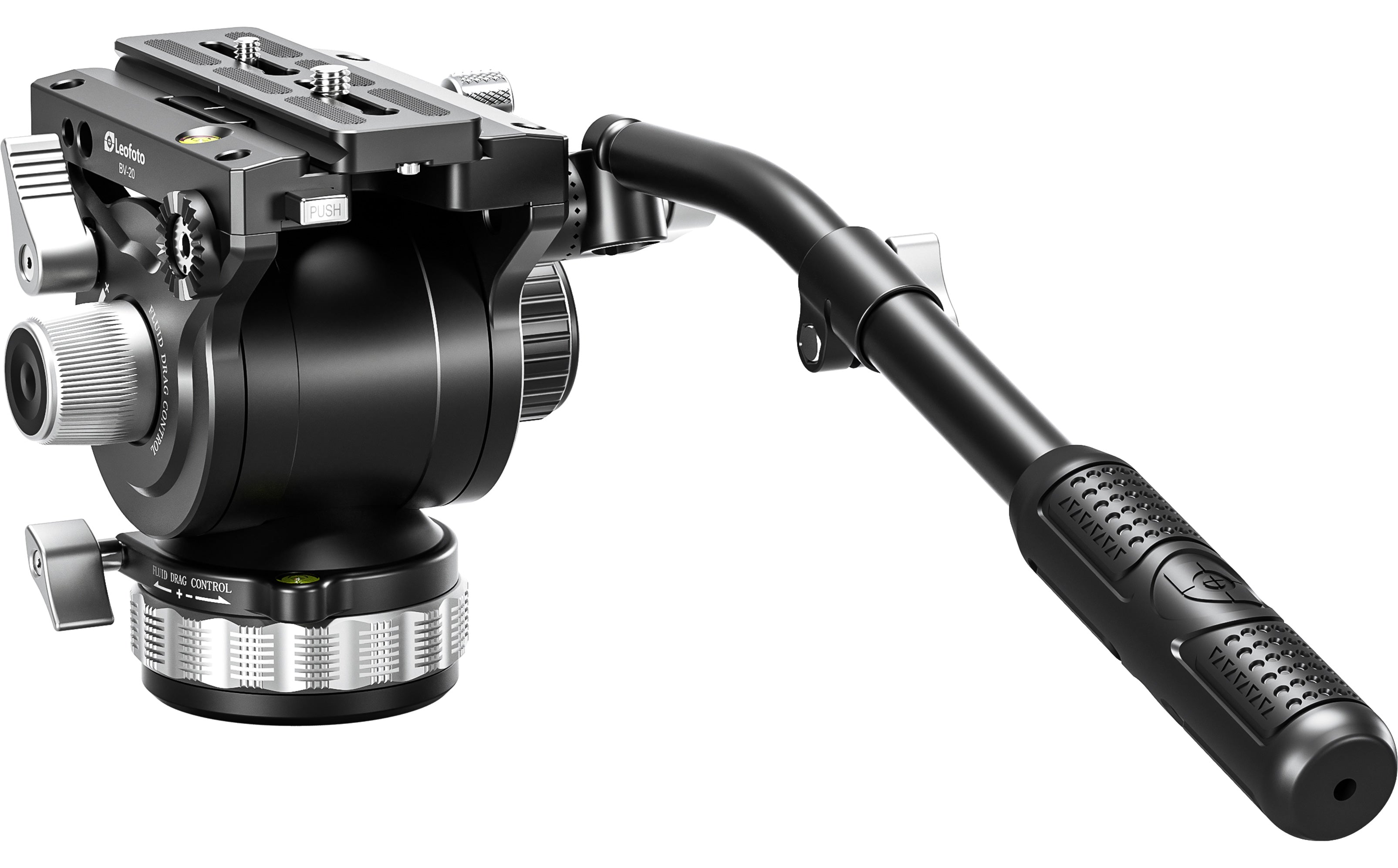 Leofoto LVC-253C+BV-20K (Knob Clamp) Dual-Tube Video Tripod with Fluid Head Set | 75mm Integrated Bowl with Leveling Base and Handle