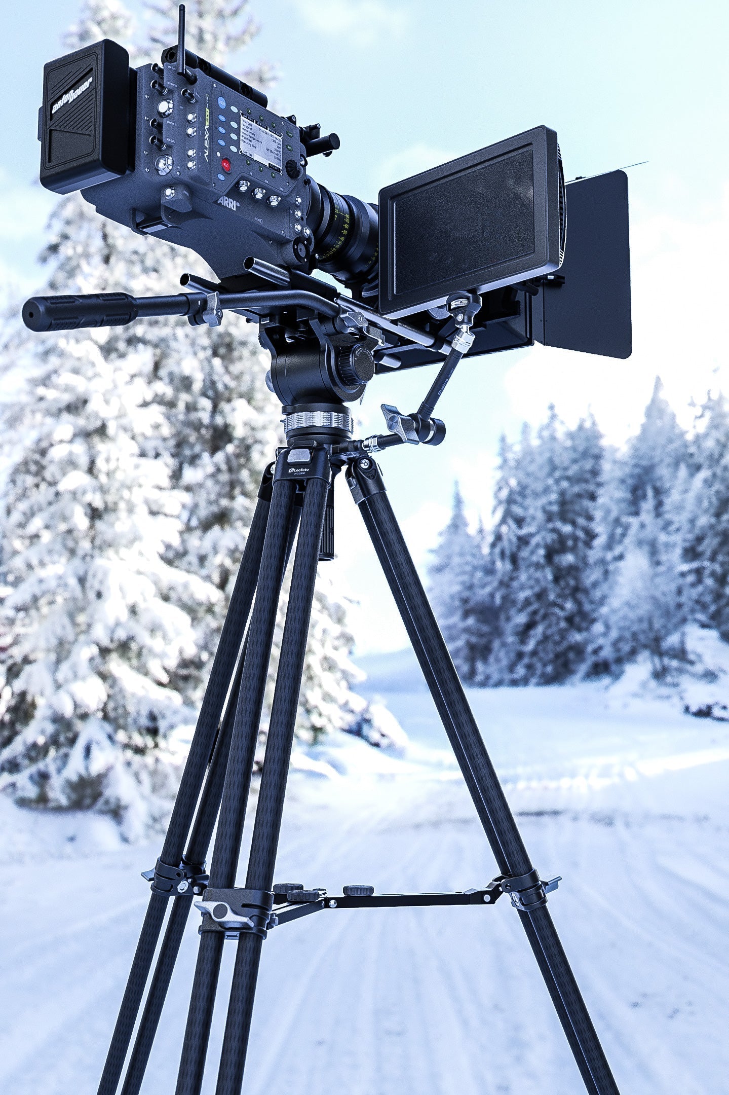 Leofoto LVC-253C Dual-Tube Video Tripod | 75mm Integrated Bowl with Leveling Base and Handle (Tripod Only)