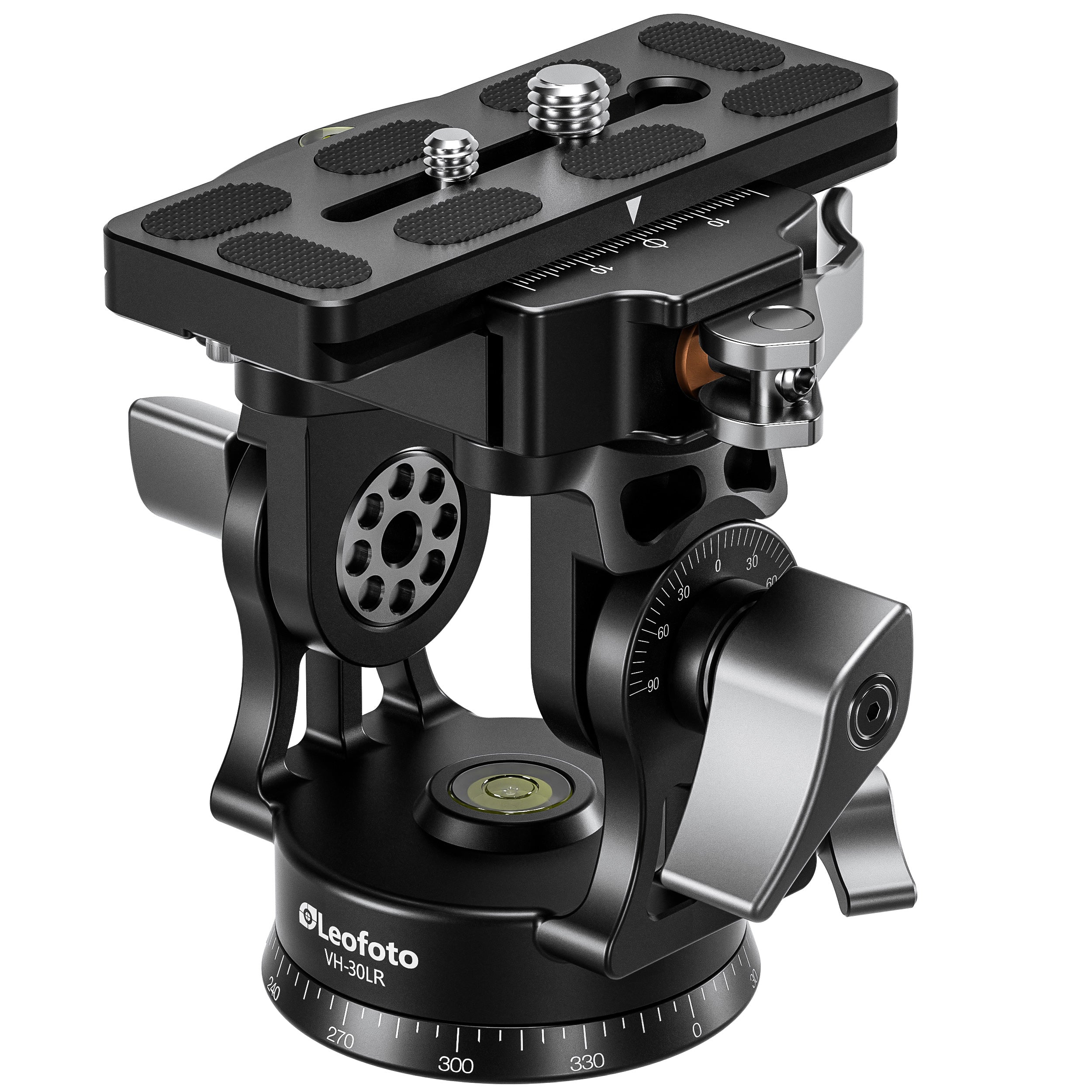 Leofoto VH-30LR Two-Way Telephoto Lens Head | Arca-Compatible Lever-Release Clamp