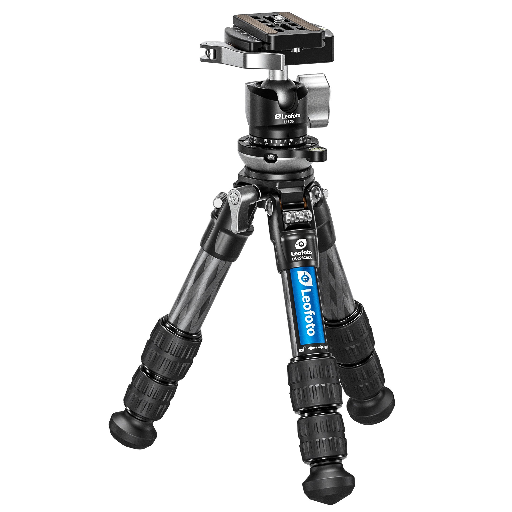 Leofoto LS-223CEX X Verison Table/Ground Mini Tripod with Integrated Leveling Head + Ballhead Set