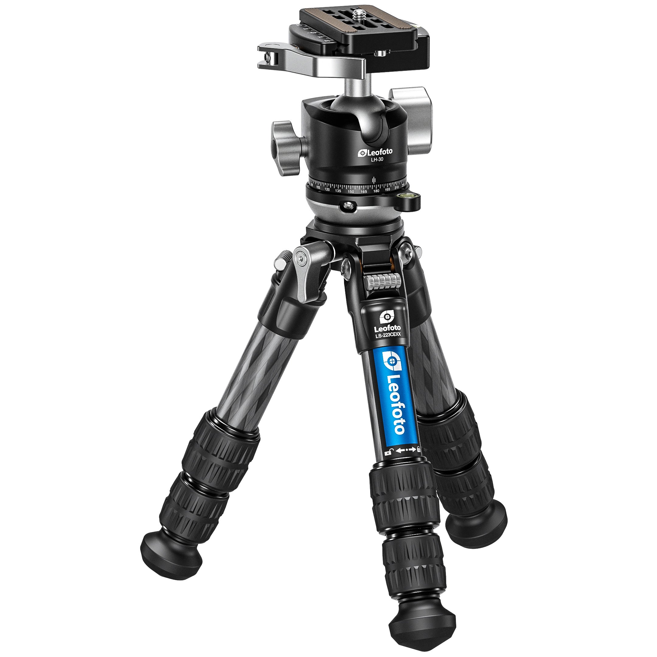 Leofoto LS-223CEX X Verison Table/Ground Mini Tripod with Integrated Leveling Head + Ballhead Set