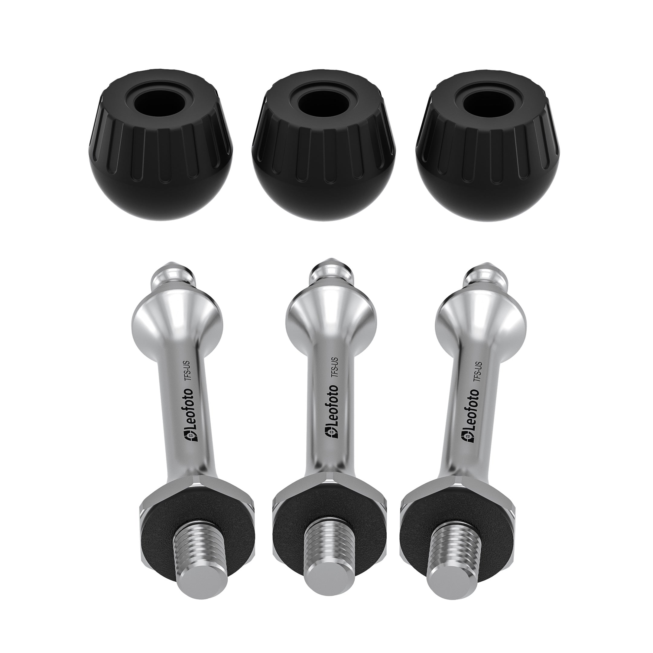 Leofoto TFS-US | Set of 3 Spike/Rubber Feet, 3/8" Thread