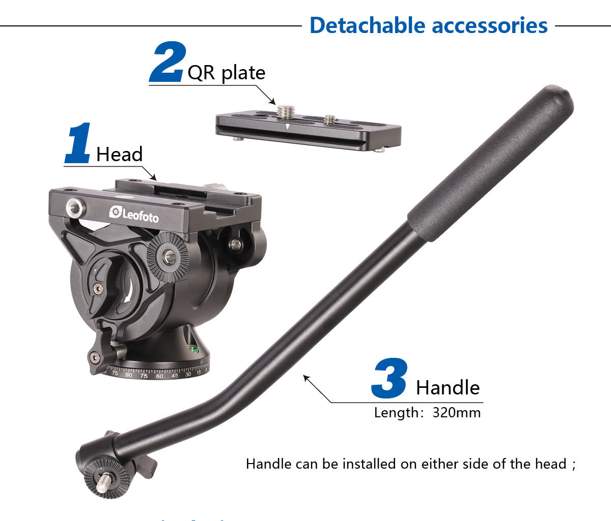 Leofoto BV-10 (Knob Clamp) / BV-10L (Lever-Release Clamp) Fluid Video Head - Arca Standard