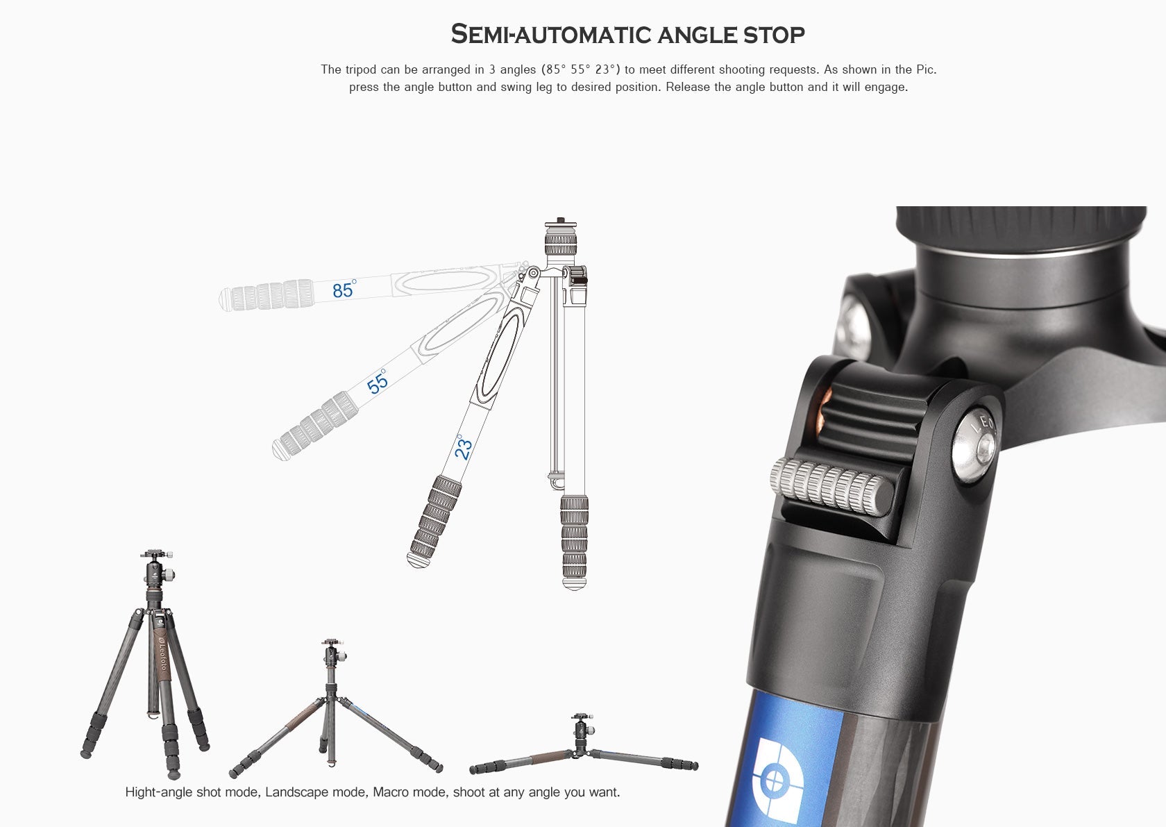 Leofoto LX-324CT + XB-38 Reversible Travel Tripod with Ball Head
