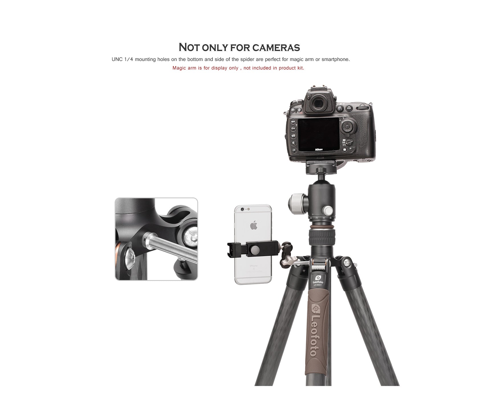 Leofoto LX-284CT + XB-38 Reversible Travel Tripod with Ball Head Set
