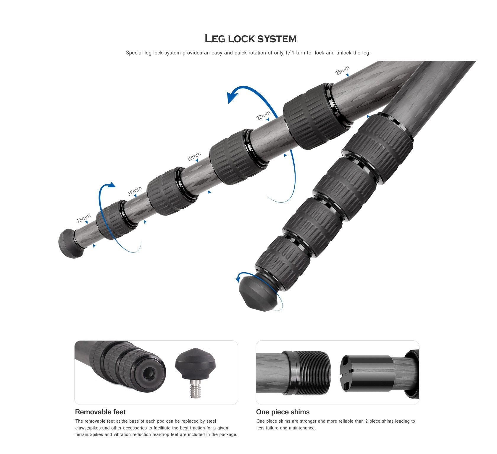 Leofoto LX-255CT + XB-32 Reversible Travel Tripod with Ball Head Set