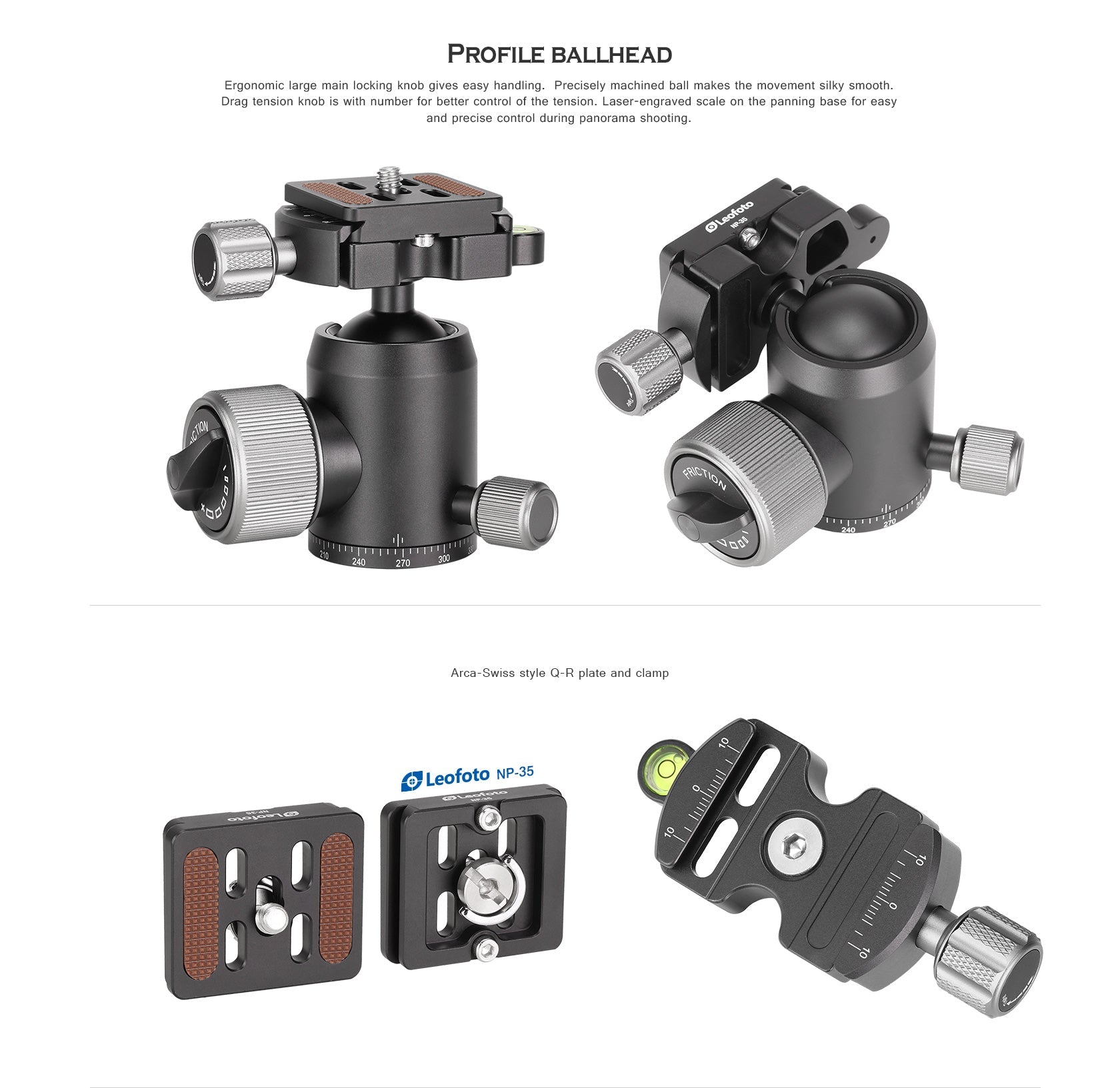 Leofoto LX-224CT + XB-32Q Reversible Travel Tripod with Ball Head Set