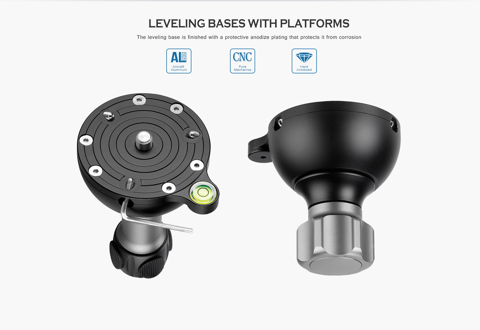Leofoto YB-75LP / YB-75MP / YB-75SP | Leveling Base with Handle for 75mm Bowl | 3/8"