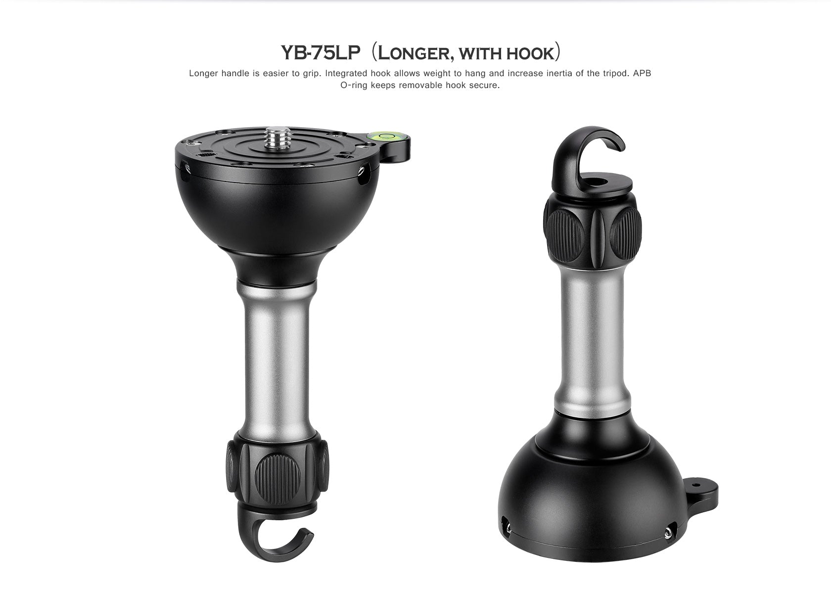 Leofoto YB-75LP / YB-75MP / YB-75SP | Leveling Base with Handle for 75mm Bowl | 3/8"