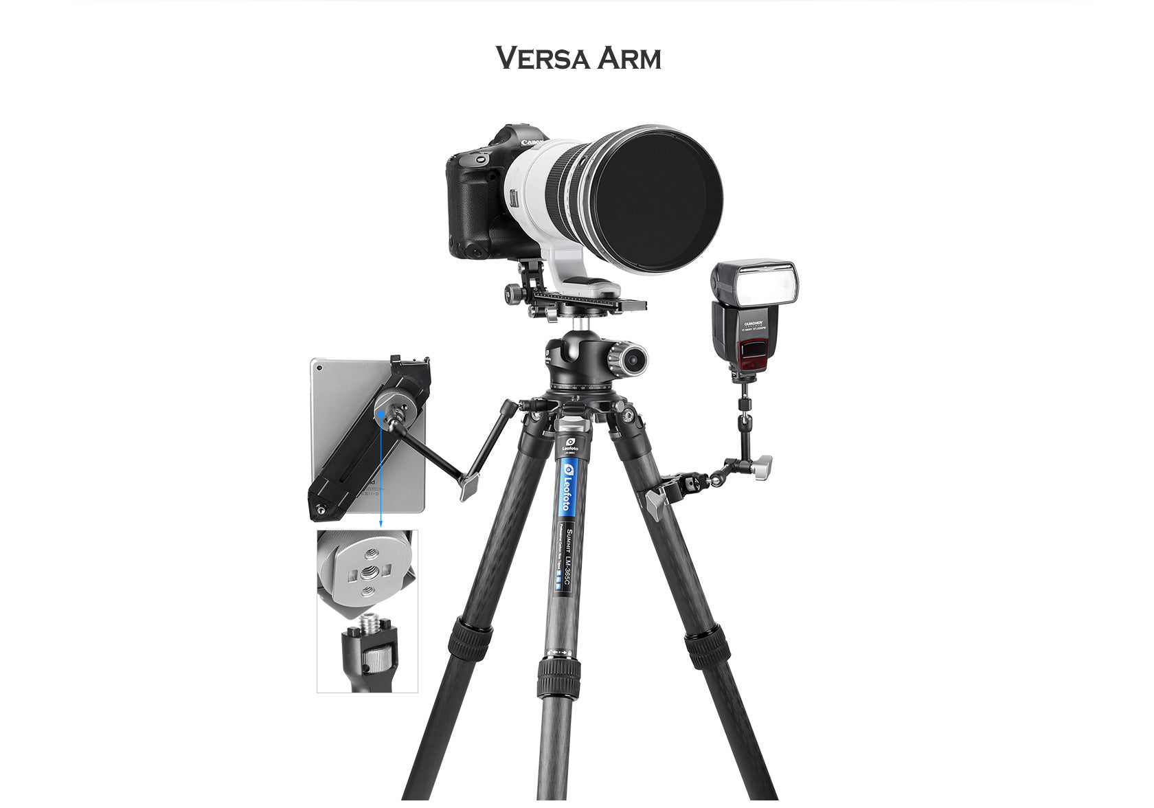 Leofoto AM-3 / AM-4 Kit Versa Magic Arm | Anti-Twist Adapter | 3/8th Mounting Screws