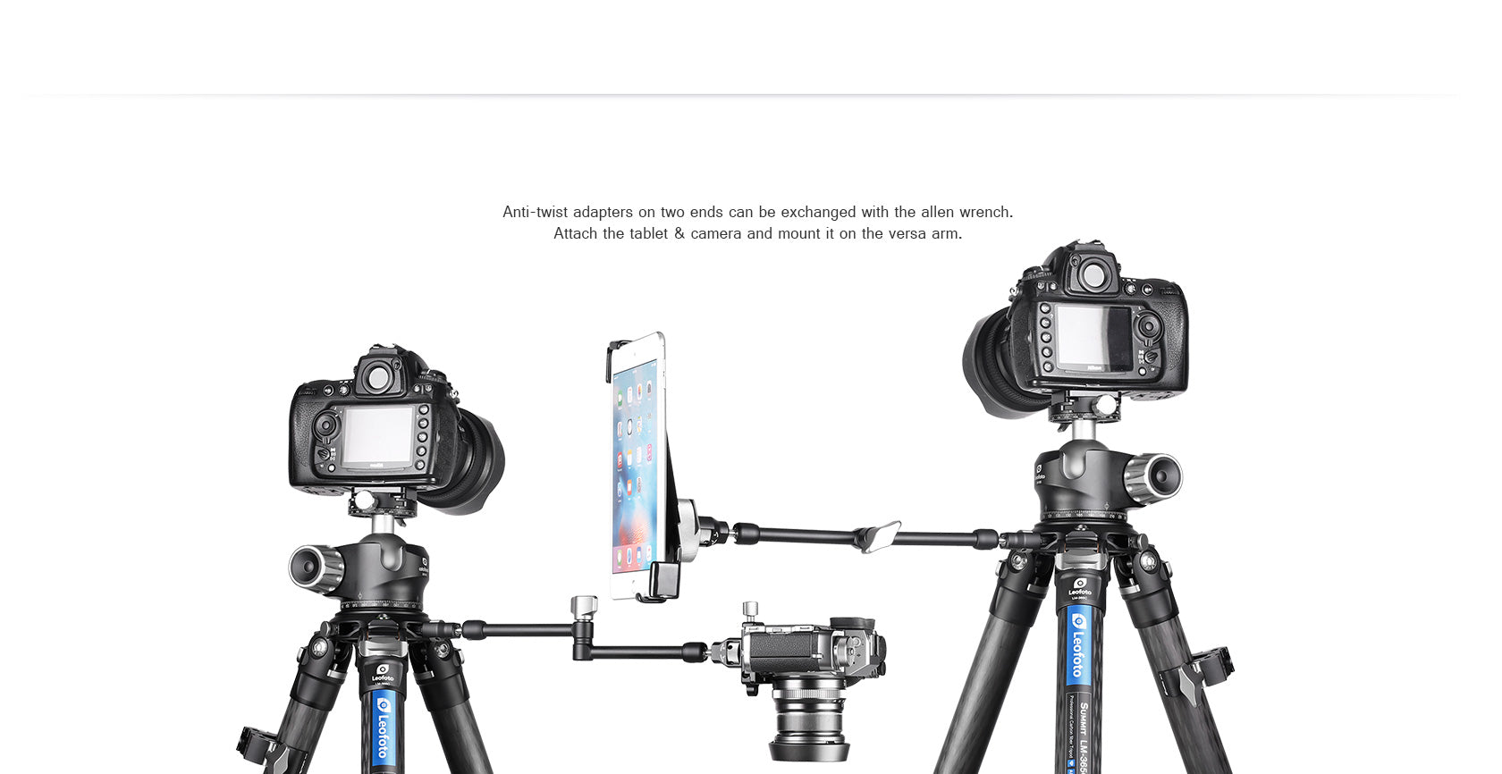 Leofoto AM-3 / AM-4 Kit Versa Magic Arm | Anti-Twist Adapter | 3/8th Mounting Screws