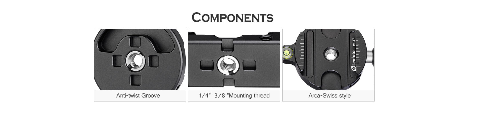 Leofoto DC-24 / DM-47 24mm/47mm Screw-Knob Clamp Arca Compatible