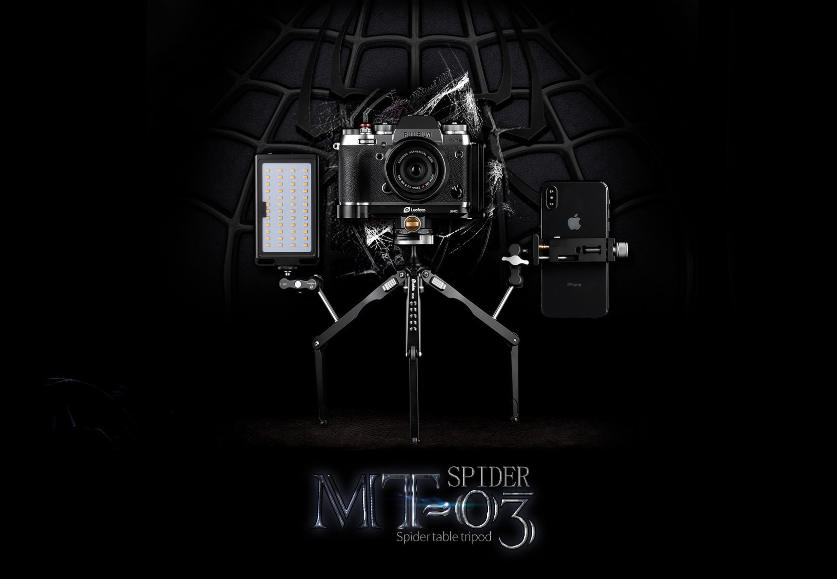 Leofoto MT-03 Folding Aluminum Mini Tripod with Bag