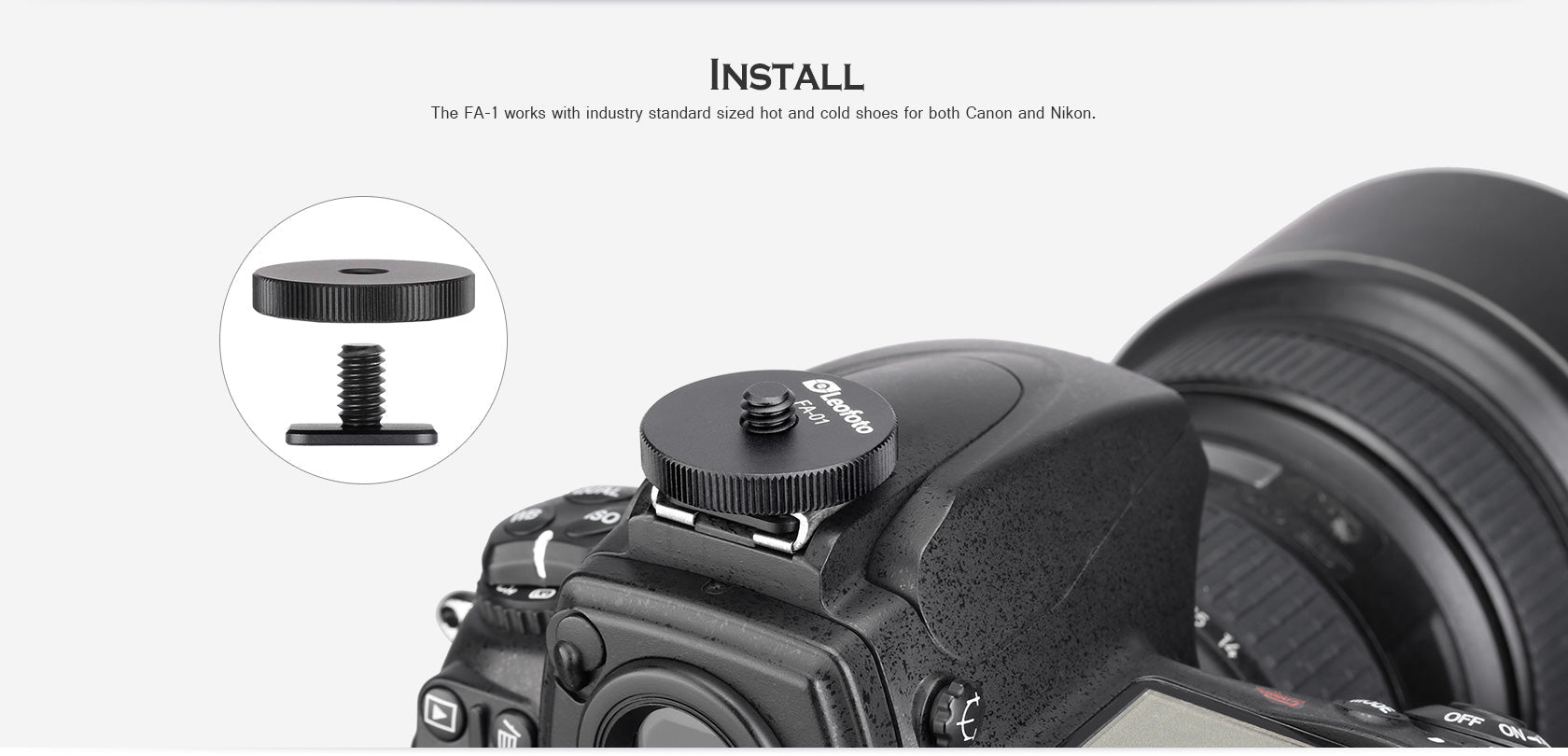 Leofoto FA-01 / FA-02 Hot Shoe Conversion Adapter