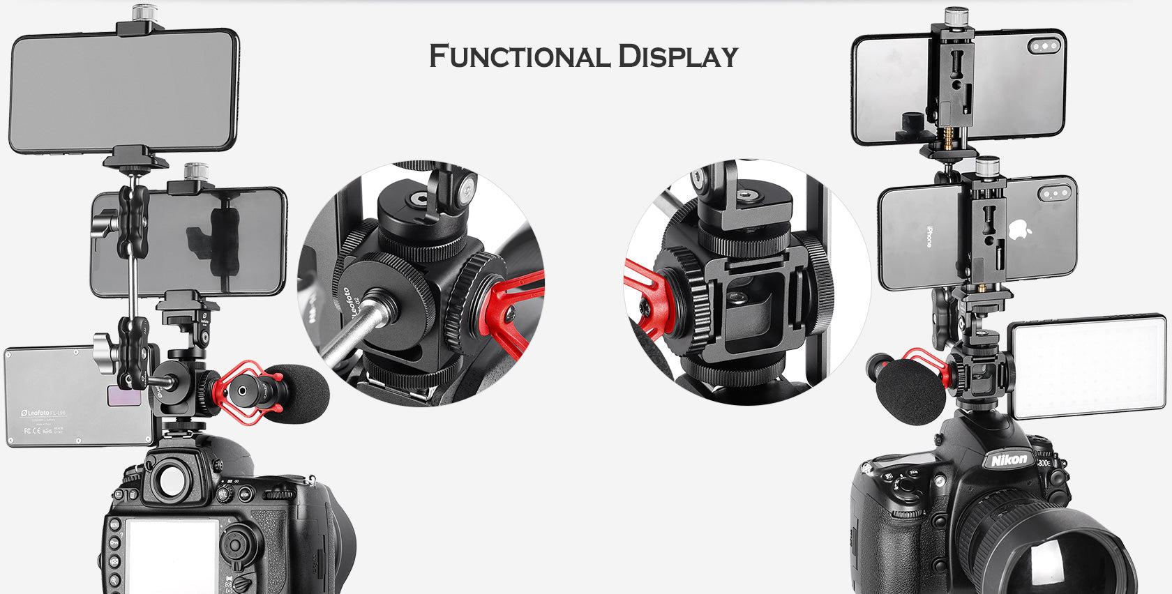 Leofoto FA-07 4 in 1 Flash Hot Shoe Tilt Head Adapter
