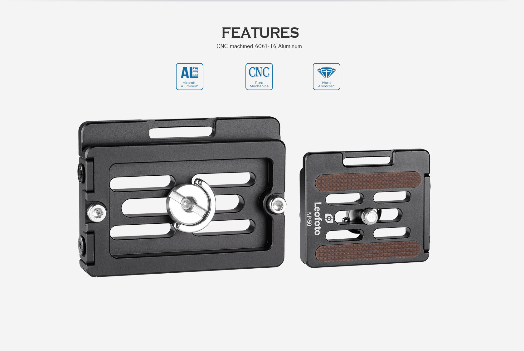 Leofoto NP-50 (50mm) / NP-60 (60mm) Universal Plate ARCA Compatible