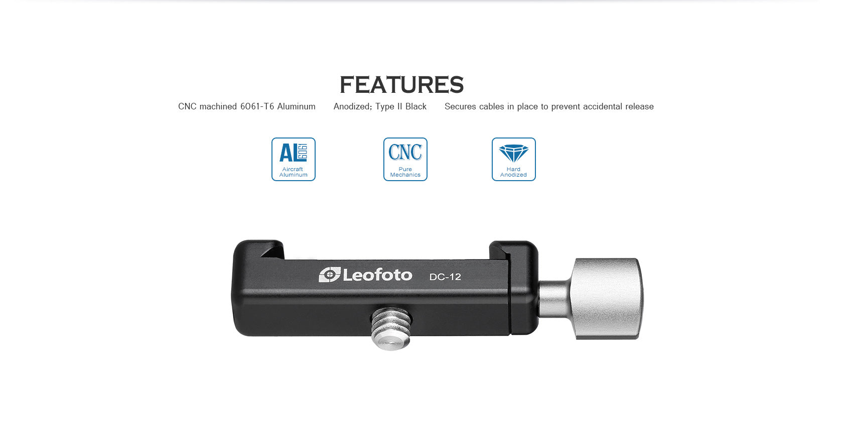 Leofoto DC-12 12mm Mini Screw-Knob Clamp, Only 12mm/18g