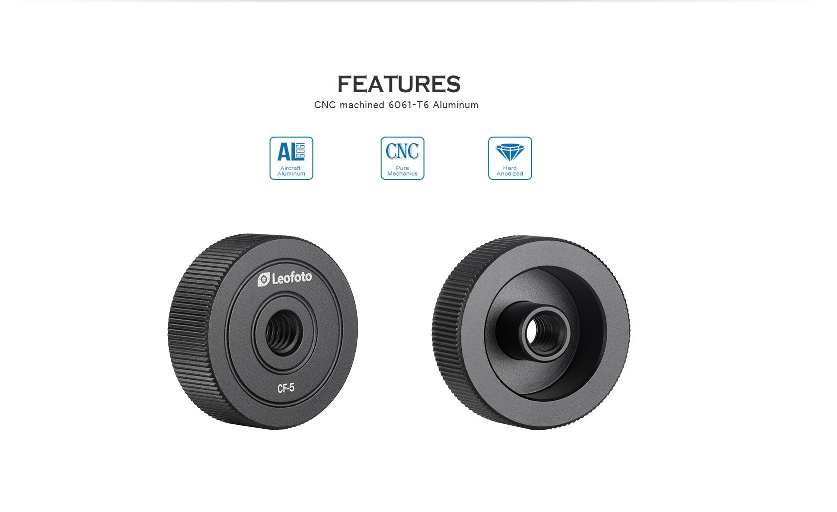 Leofoto CF-5 Male 1/4" to Female 1/4" Adapter Accessory