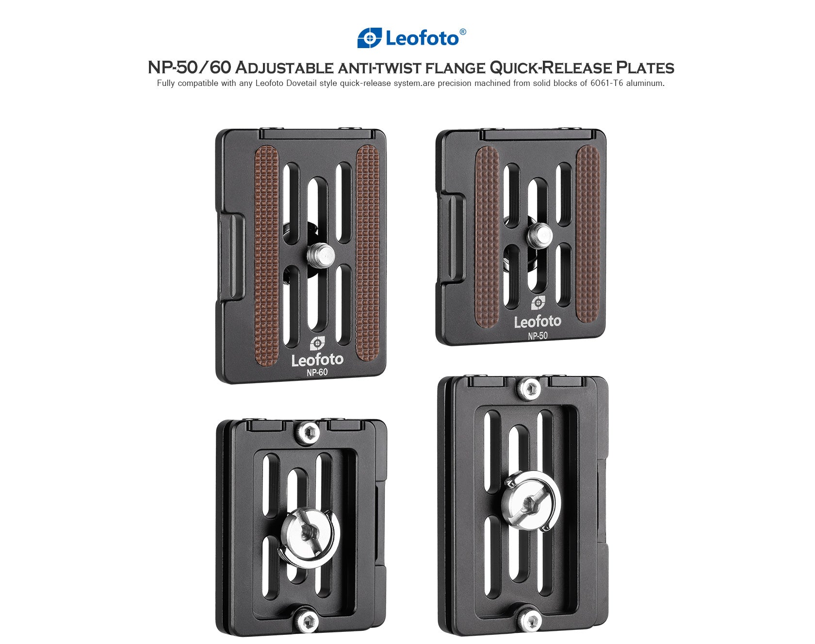 Leofoto NP-50 (50mm) / NP-60 (60mm) Universal Plate ARCA Compatible