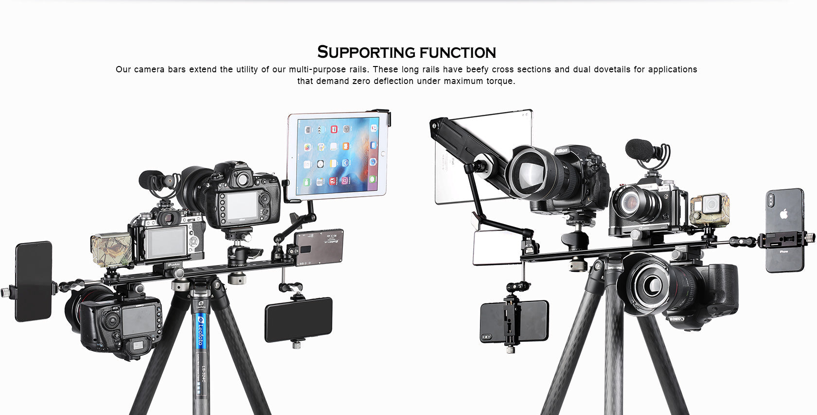 Leofoto NP-400 400mm Double Platform / Two Cameras Mounted side-by-side