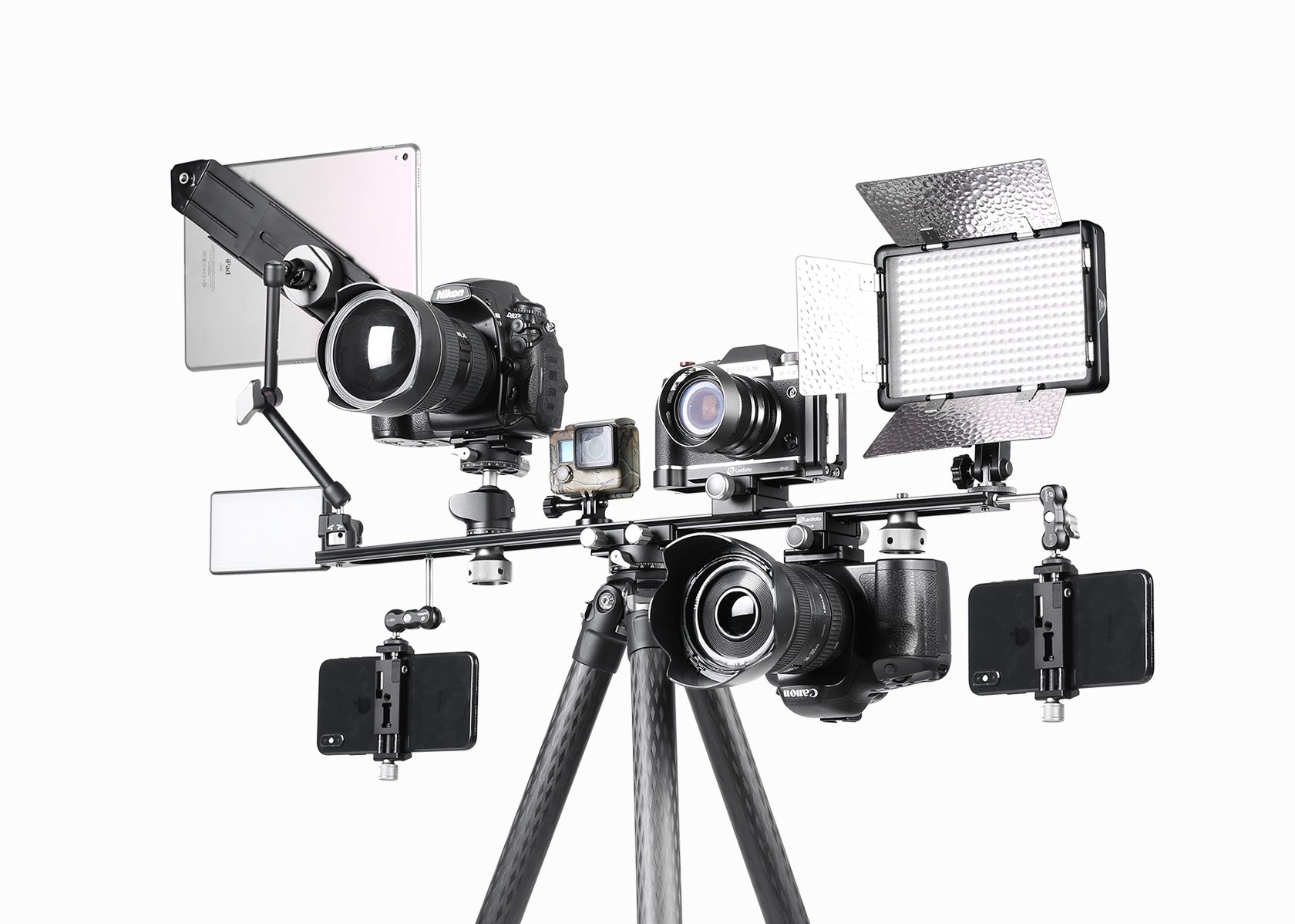 Leofoto NP-600 Kit 600mm Double Platform / Two Cameras Mounted side-by-side