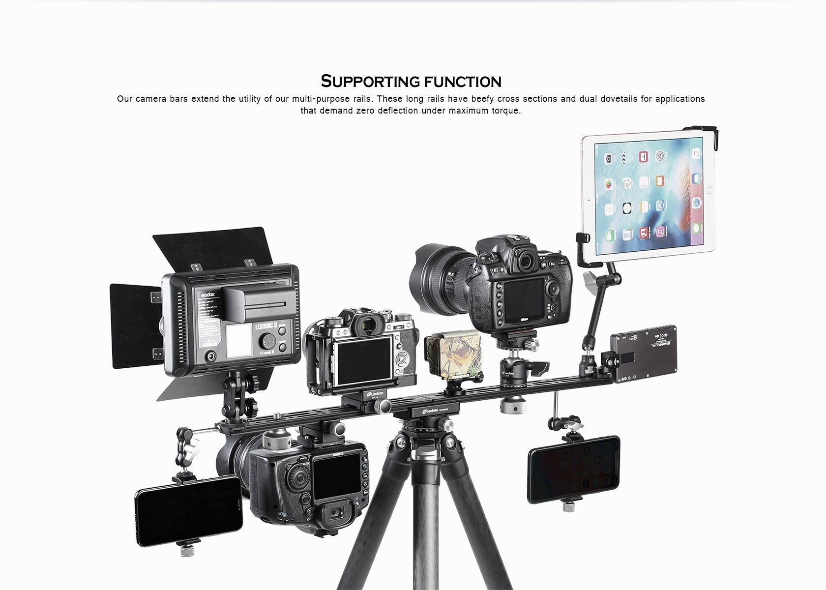 Leofoto NP-600 Kit 600mm Double Platform / Two Cameras Mounted side-by-side