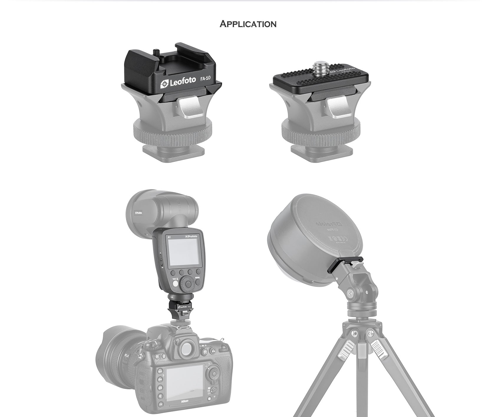 Leofoto FA-10 / FA-11 QR Plate for Cold Shoe and Hot Shoe Adapter