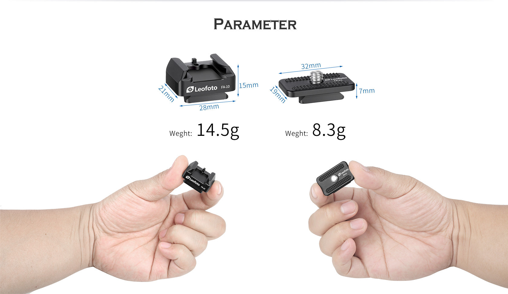 Leofoto FA-10 / FA-11 QR Plate for Cold Shoe and Hot Shoe Adapter