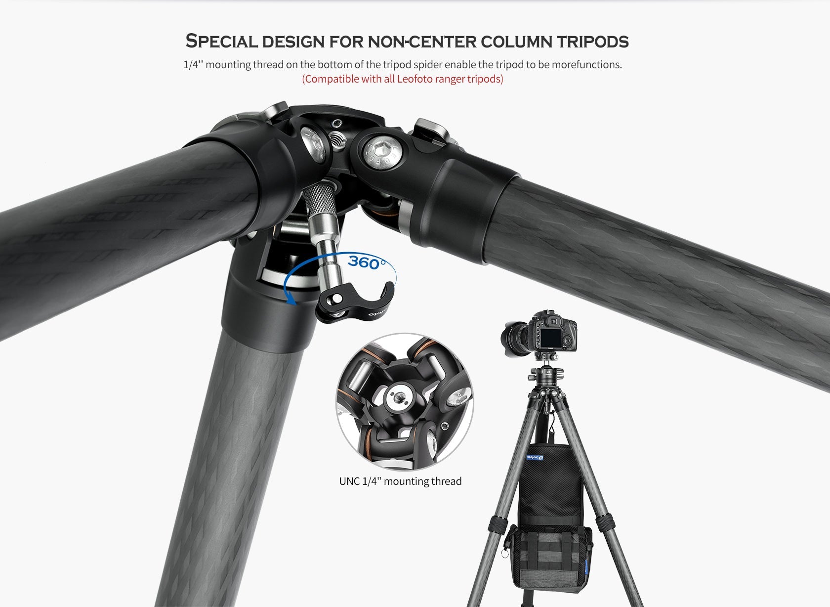 Leofoto HK-01 Tripod Weight Hook 1/4" thread compatible with LS Ranger Tripods without Leveling