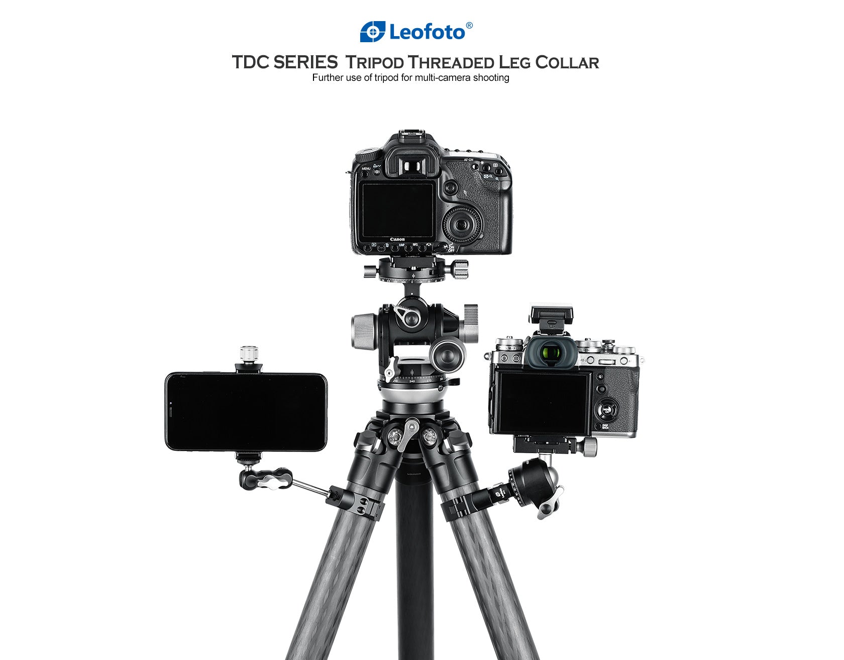 Leofoto TDC-22/ TDC-25/ TDC-28/ TDC-32/ TDC-36/ TDC-40 + CF-9 Tripod Threaded Leg Collar with 3/8" Screw Stud